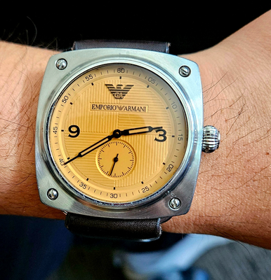 Emporio Armani Mens AR5901 quartz watch with leather band | eBay