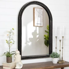 Arch Bathroom Mirror with Wood Frame Arched Mirror 30"x20" Wall Mounted Mirro...
