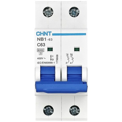 Chint 179660 NB1-63 2P C20 6kA DB Leitungsschutzschalter    2polig 20 A  240 ...