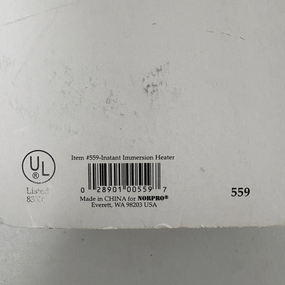Norpro Calentador de Inmersión Instantánea Eléctrico #559 Enchufable Agua Café Té Nuevo en Caja Foto 3 de 4