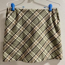 Old Navy Y2K Plaid Mini Skirt Womens 6 Orange Brown A-Line Preppy Academia 2001