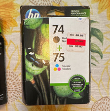 HP Genuine 74 Black 75 Tri-Color Inkjet Cartridges Combo Pack CC659FN