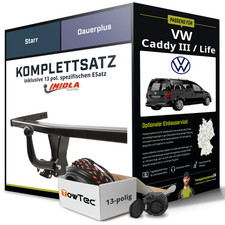 Für VW Caddy III / Life 2KB,2KA Anhängerkupplung starr +eSatz 13pol 04- Kit