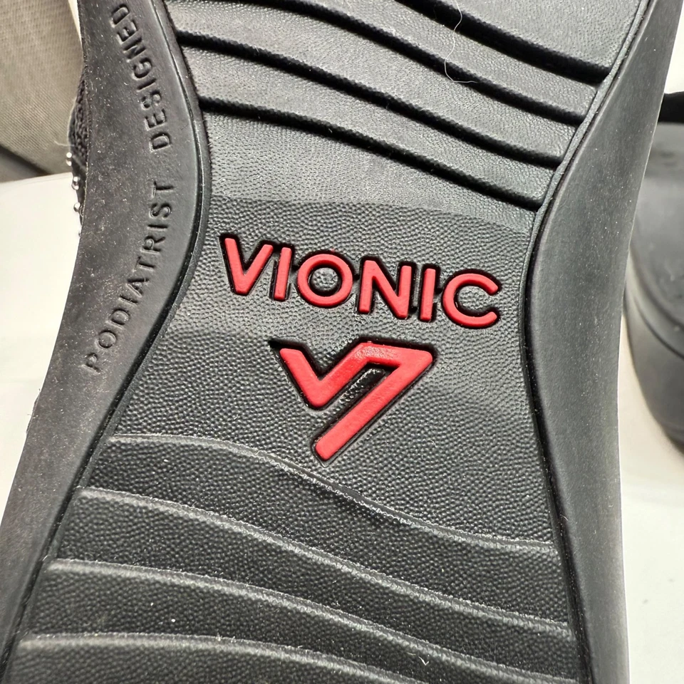 Sandalias de cuña Vionic para mujer talla 8 negras con tachuelas Foto 3 de 4