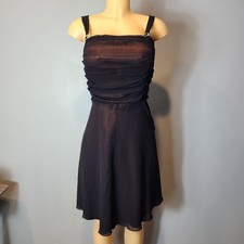 VTG 90s Y2K Black Gold Mini Dress Whimsigoth Dark Romantic Goth Size Medium 1920