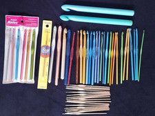 Lot of 50 Metal Crochet Hooks Various Sizes and Brands Susan Bates Boye