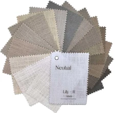Lily-R Linen Fabric Curtain Sample Booklet, Rustic Custom Curtains for Room