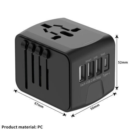 Universal Power Adapter Worldwide All In 1 , 4usb-a