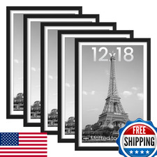 upsimples 12x18 Picture Frame Set of 5, 11x17 with Mat / 12x18 No Mat