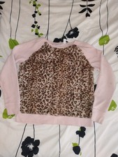 Children's Place - Girls Pink and Leopard Print Sweater - Size 16