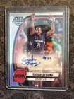 2024-25 BOWMAN CHROME U SARAH STRONG 1ST BOWMAN AUTO SILVER REFRACTOR SP