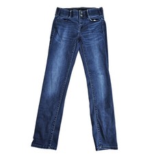 Apt. 9 Straight Jeans Womens 8 Blue Medium Wash High Rise Stretch Denim Casual