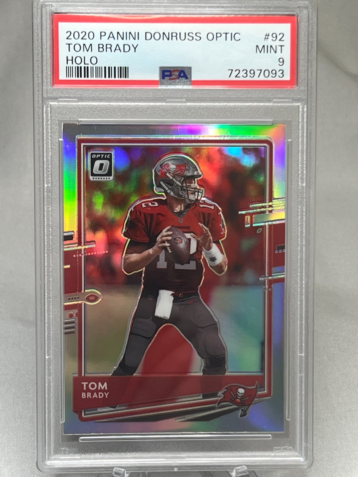 2020 Panini Donruss Optic Tom Brady #92 Holo Prizm PSA 9 Tampa Bay Buccaneers