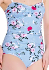 50s Retro Vintage Hell Bunny Belinda Chintzy Floral Swimsuit - UK Size 8 (XS)