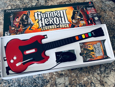 PS2 Guitar Hero Legends of Rock Bundle Wired Red Octane Gibson Guitar Tested CIB