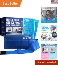 2-Pack Gel Ice Packs with Strap Cover - Hot & Cold Compress for Quick Relief