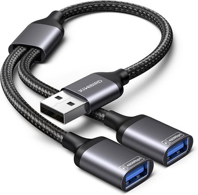 USB Splitter 1 zu 2, USB Doppelstecker Y Kabel Verteiler 1 auf 2 Adapter, Dual P