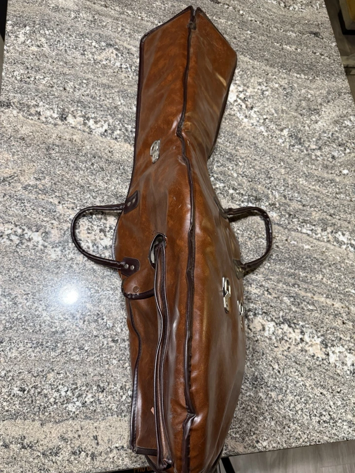 vintage Yamaha Faux Leather guitar bag case Brown - Image 2 of 4