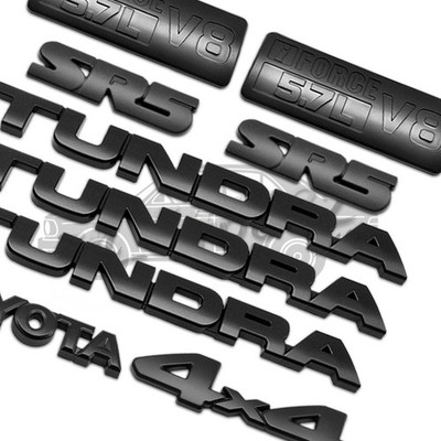 9Pcs Emblem Overlay Kits Matte Blackout Badges For 2007-2013 Tundra V8 4X4 SR5