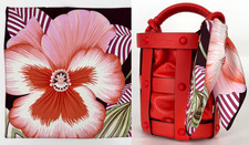  250 Salvatore Ferragamo New Auth Pocket Square 11" Scarf 100 Silk Floral Print