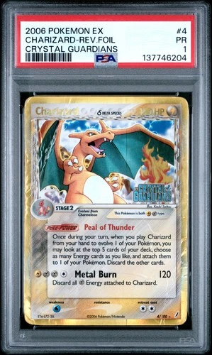 2006 POKEMON EX CRYSTAL GUARDIANS #4 CHARIZARD-REVERSE FOIL PSA 1