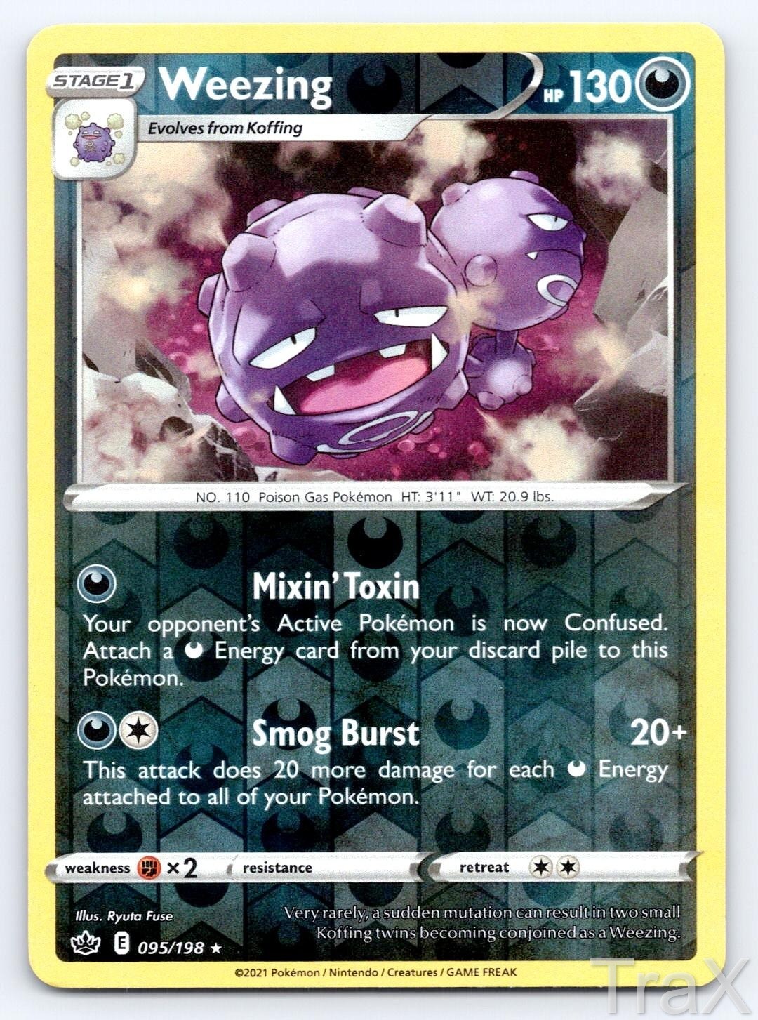 Weezing 095/198 Reverse Holo Chilling Reign Pokemon MP Rare
