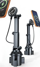 Magnetic Cup Holder Car Mount Charger - 15W Fast Charging for iPhone 12-17