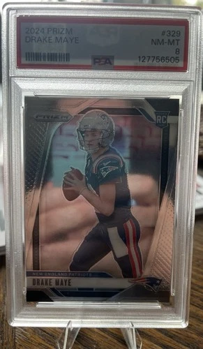 DRAKE MAYE ROOKIE PRIZM | 2024 Panini Prizm #329 PSA 8