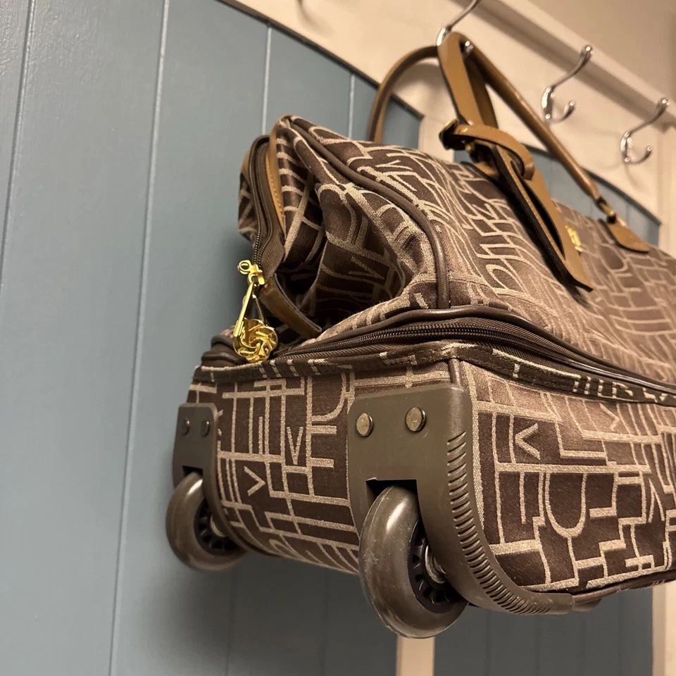 Vintage Diane Von Furstenberg DVF Classic Logo Travel Overnight Bag Brown - Image 3 of 4