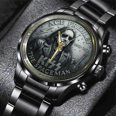 KISS x Ace Frehley Black Stainless Steel Watch