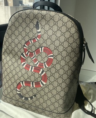 Authentic Gucci GG Supreme Monogram Canvas Kingsnake Print