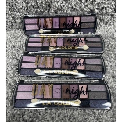 Lot Of 4 LA Colors Day To Night Makeup Eyeshadow Palette CES424 Dusk 28 Oz