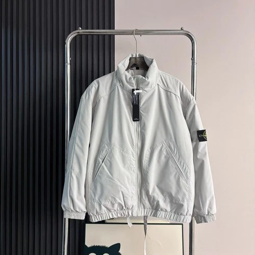 Stone Island Lightweight Zip Jacket Light White Men's Size L Compass Badge - product listing photo