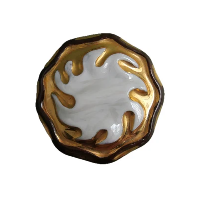 Bouton ancien - Créateur - Porcelaine - 41 mm- French Designer Button - Photo 1/4