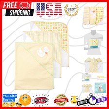 Hooded Towel Set for Newborn Boys and Girls, Soft Terry Towel Set, Pack of 3,...