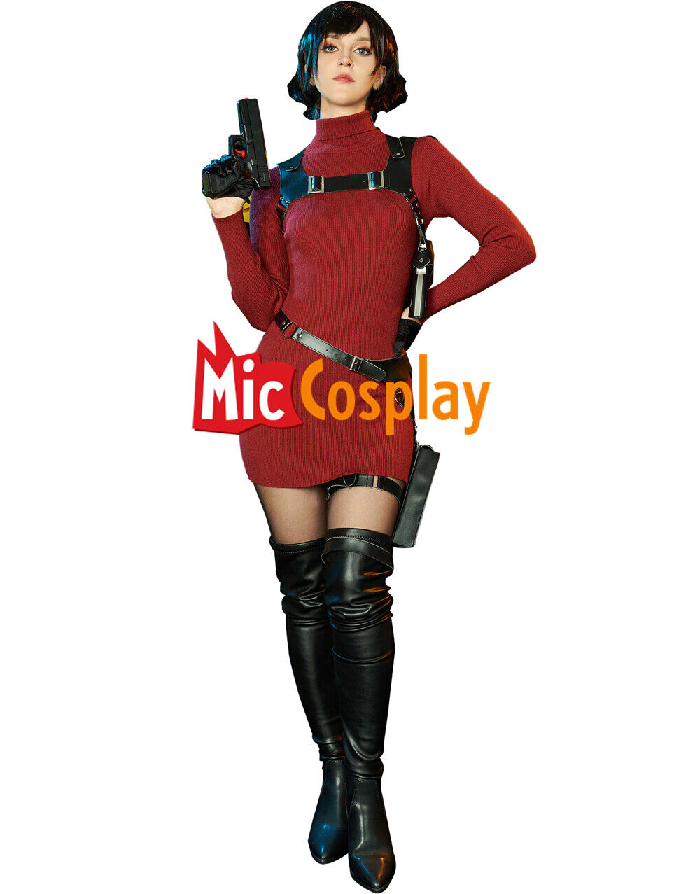 Ada Costume - Game Cosplay Sweater Dress Set with Gloves