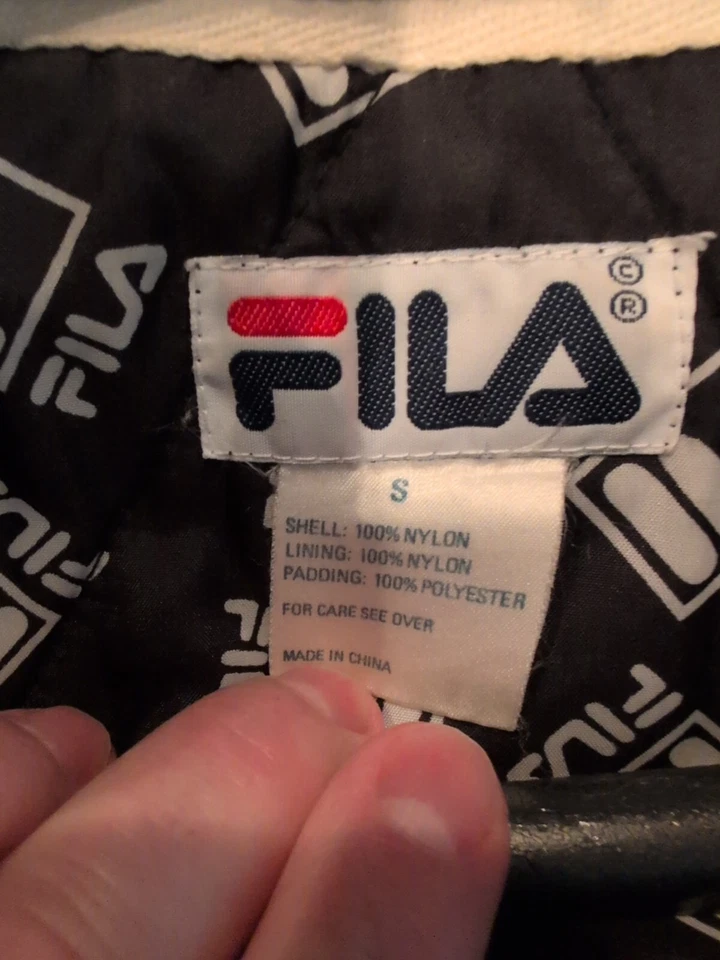 De colección Años 90 Fila Pullover Sudadera con Capucha Bolsa Chaqueta Talla Pequeña Unisex Hombres Mujer Foto 3 de 4