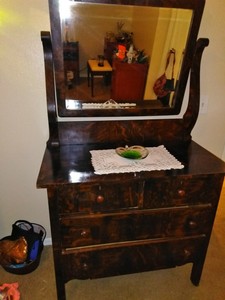 Antique Tiger Oak Dresser With Beveled Mirror From The 1920s Ebay