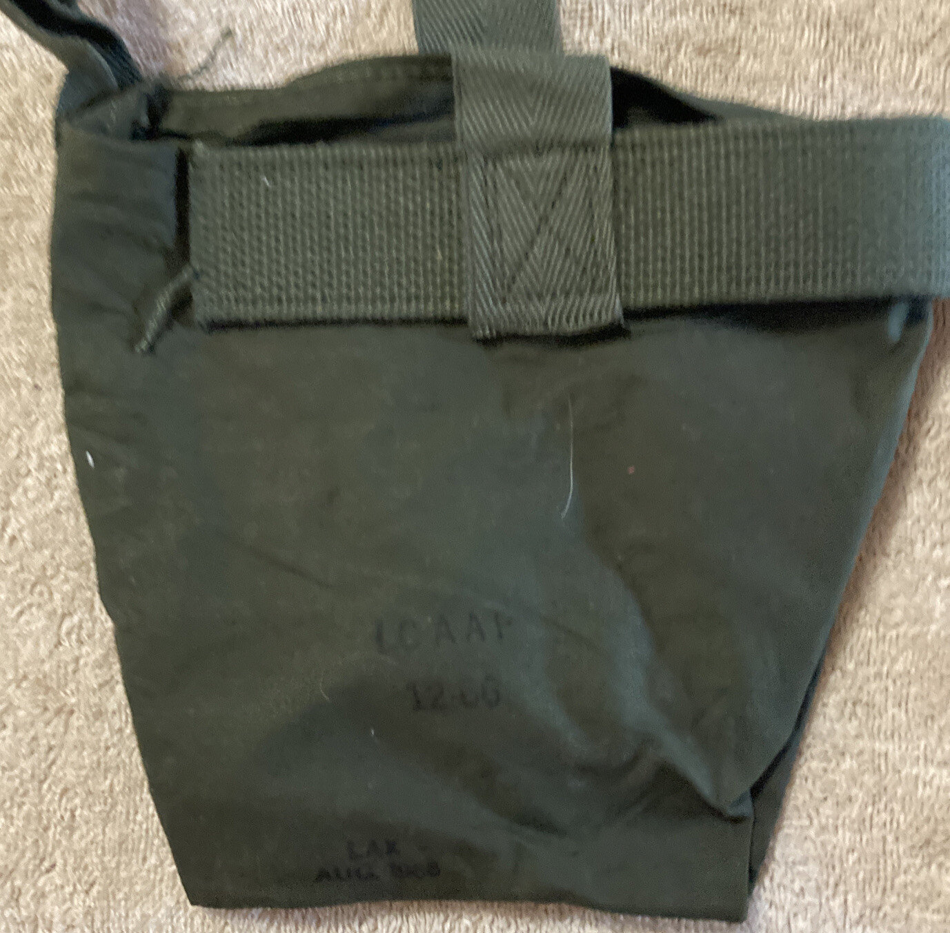 Vintage 1966 Military Shoulder Bag Green Small Army Bag 7.62 MM Linked