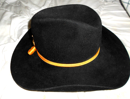VINTAGE OLD WESTERN STYLE US CAVALRY HAT SIZE SMALL 6.7/8 , 55 CM, 21.5/8 INCH - Picture 3 of 7