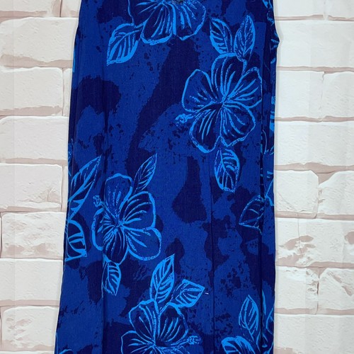 VESTIDO HAWAIANO TALLA S FLORAL LARGO ORILLAS DEL DESIERTO SIN MANGAS AZUL FLOR RAYÓN MUJER - Imagen 3 de 14