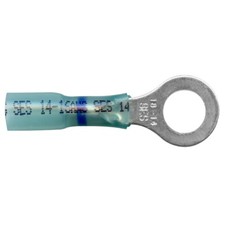 Heat Shrink Crimp Long Neck Ring Terminal 16-14 Gauge 1/4" Stud - USA - 10 Pack