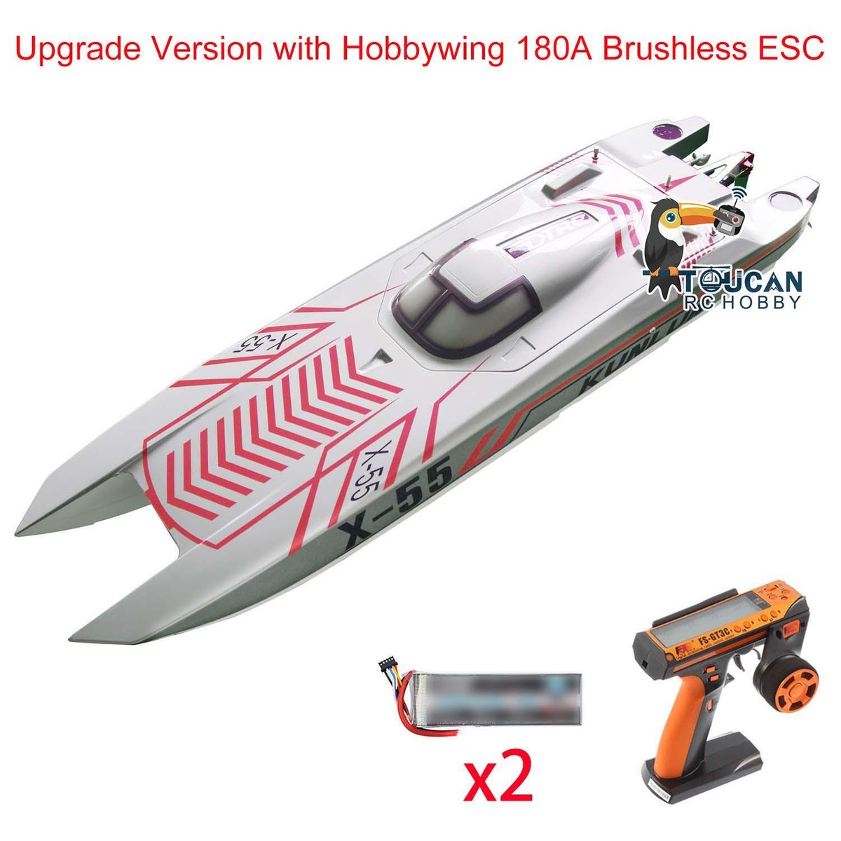 DTRC X55 RC High-speed Racing Boats 130km/h Waterproof Remote