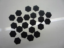 VELCRO® BRAND FASTENER GIANT COIN DOT 1.75" Hexagon Black Hook High Temp 24 pack