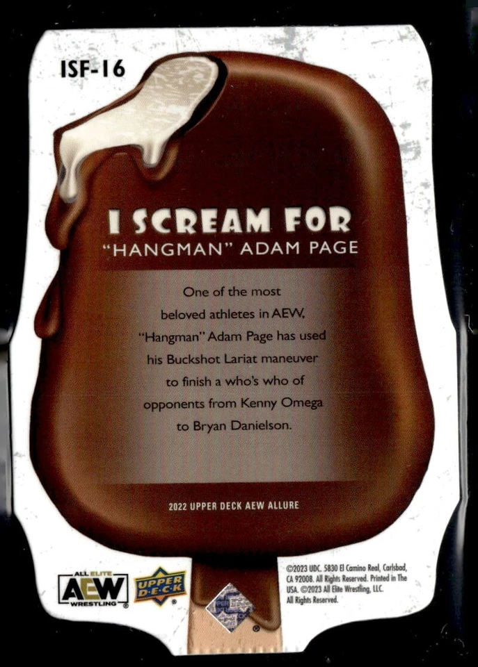2022 UPPER DECK AEW ALLURE I SCREAM FOR #ISF-16 HANGMAN ADAM PAGE - Image 2 of 2