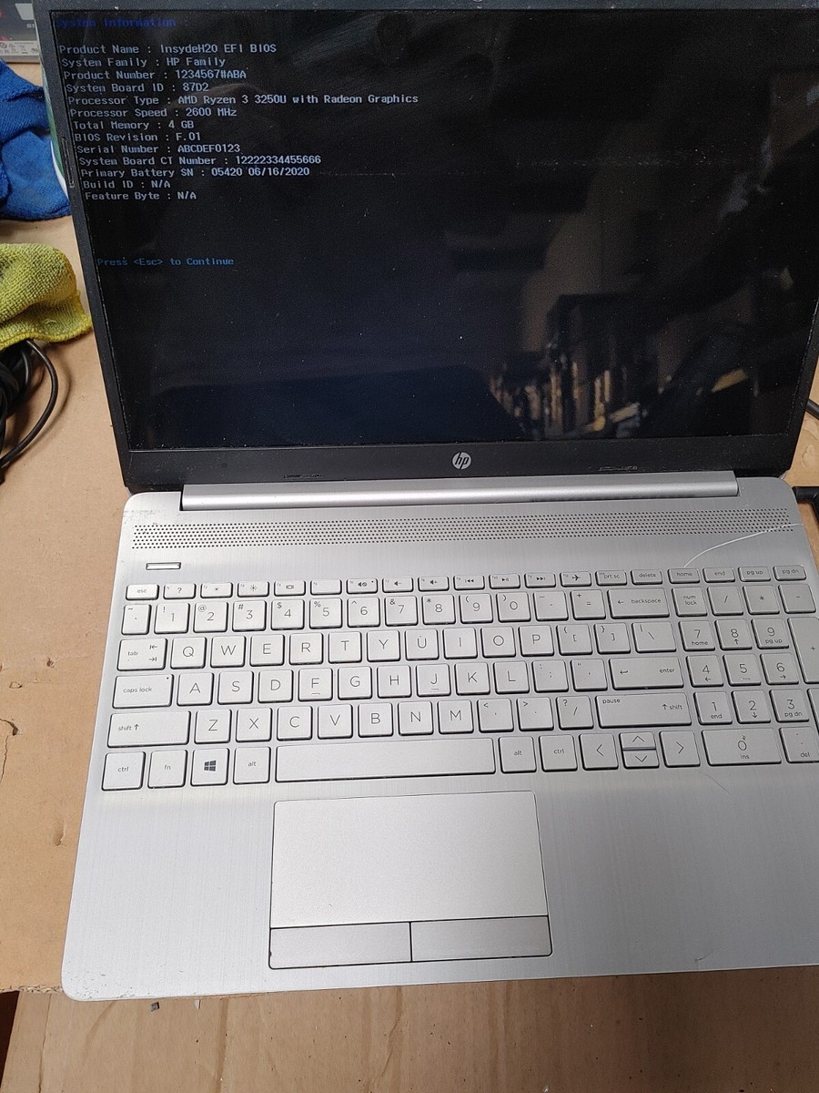 HP AMD Ryzen 3 3250U with Redeon Graphics @ 2.60GHz, 4GB RAM , NO