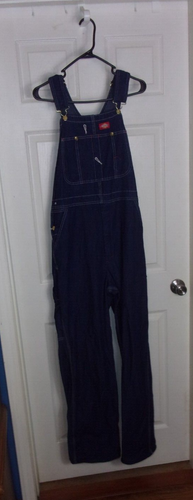 Dickies Men's Carpenter Blue Denim Bib Overalls Size 32x32
