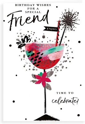 For A Special Friend Birthday Card for her - Size 6" X 9"