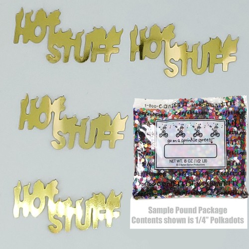 Confetti Word Hot Stuff Gold - 2 Pchs or 1/2 lbs - FREE SHIP (7716) - Picture 3 of 15