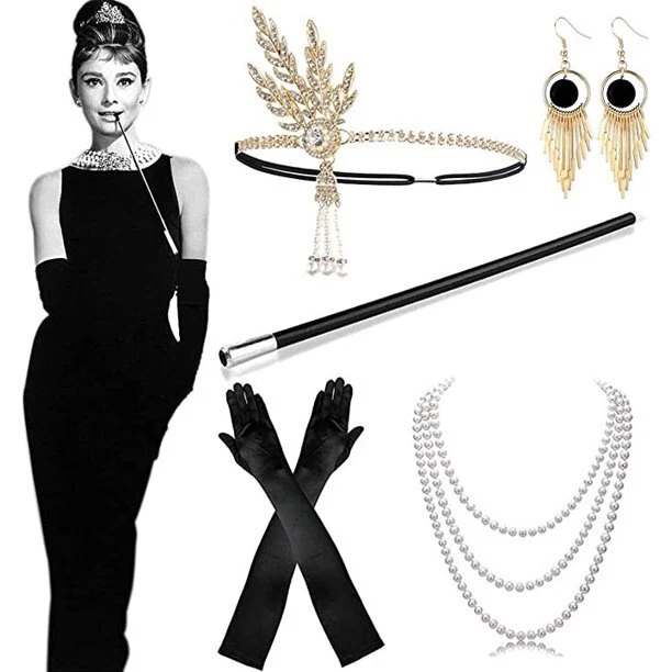 1920S Great Gatsby Accessories Set For Women Costume Flapper Headpiece  Headband